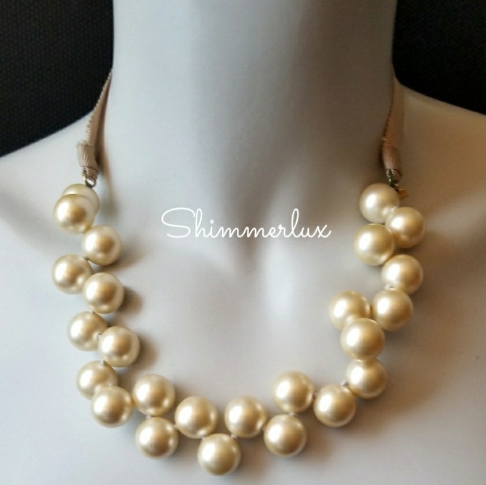 J.CREW Pearl Cluster Beaded Necklace Adjustable